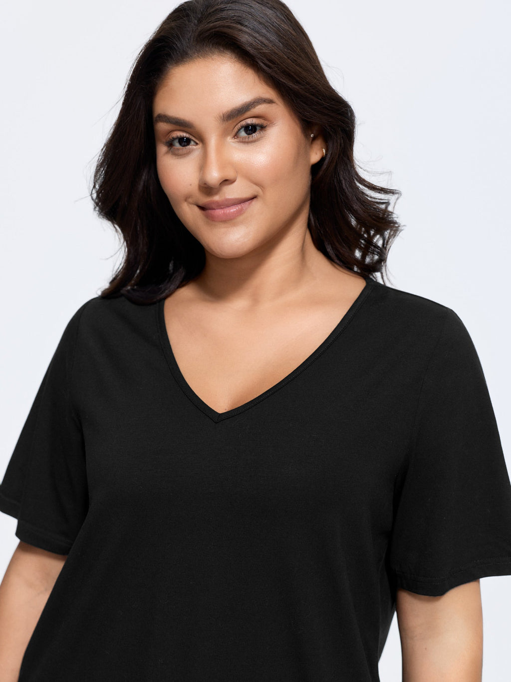 Cotton V Neck Plain Basic T-shirt