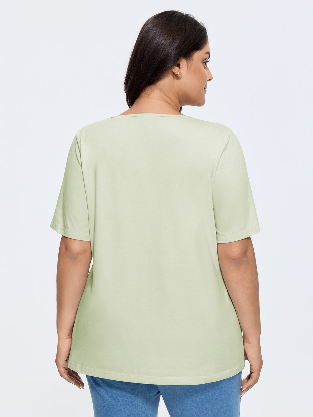 Cotton V Neck Plain Basic T-shirt