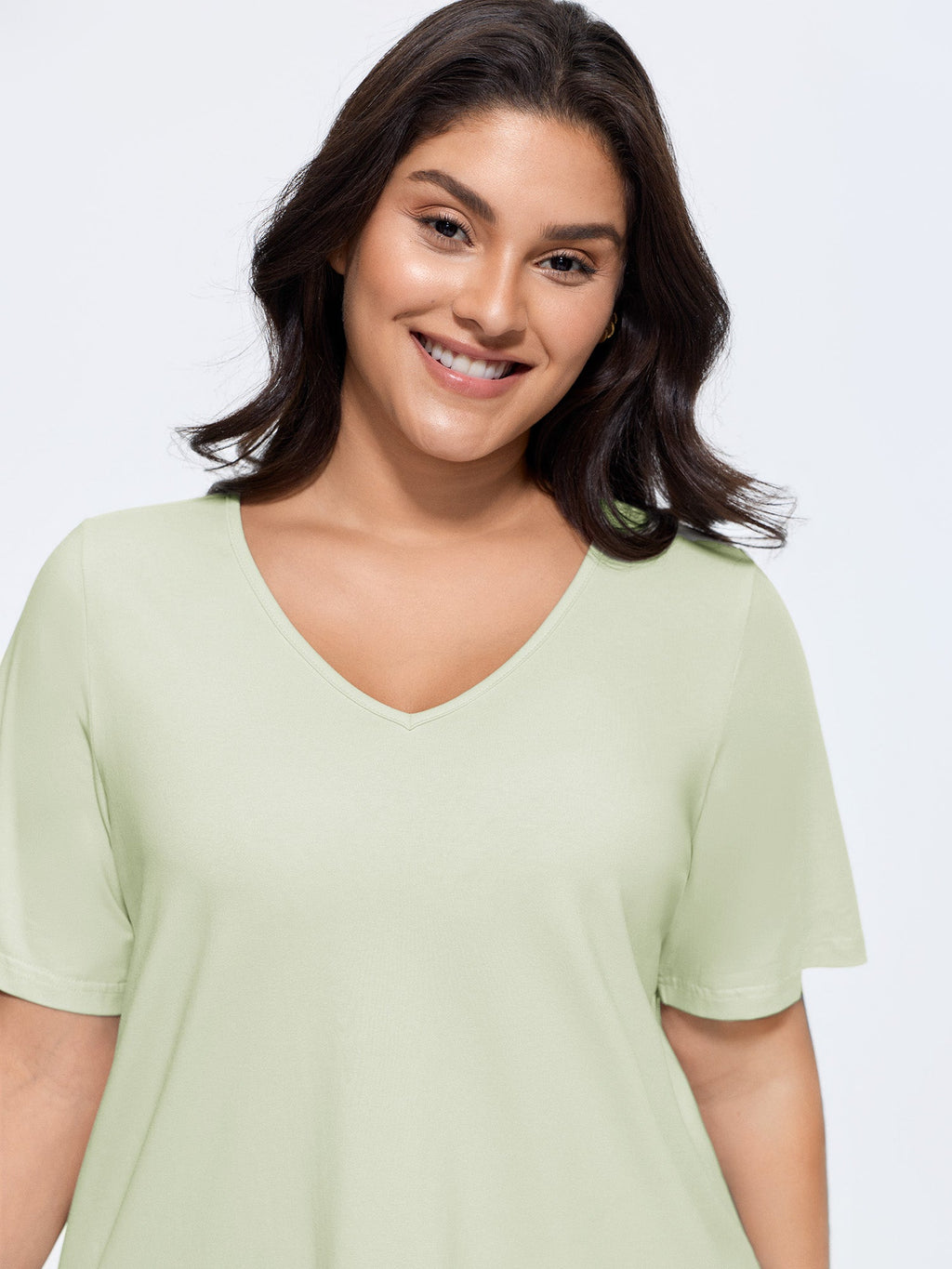 Cotton V Neck Plain Basic T-shirt