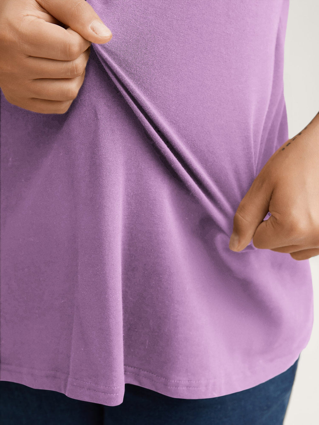 Cotton V Neck Plain Basic T-shirt