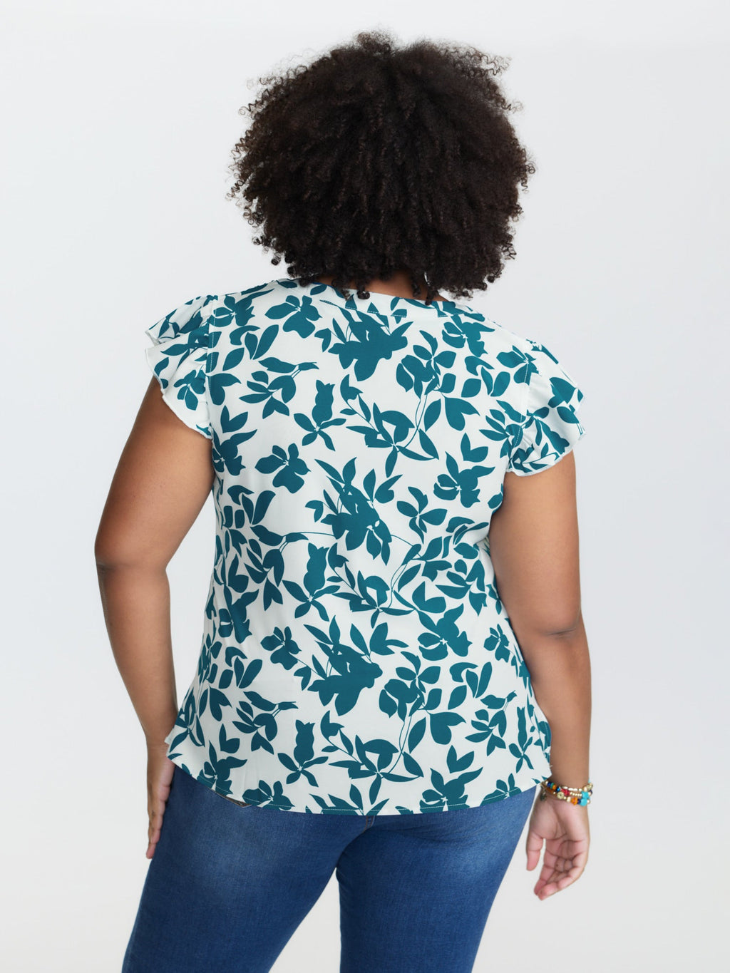 Silhouette Floral Print Notched Collar Pleated Blouse