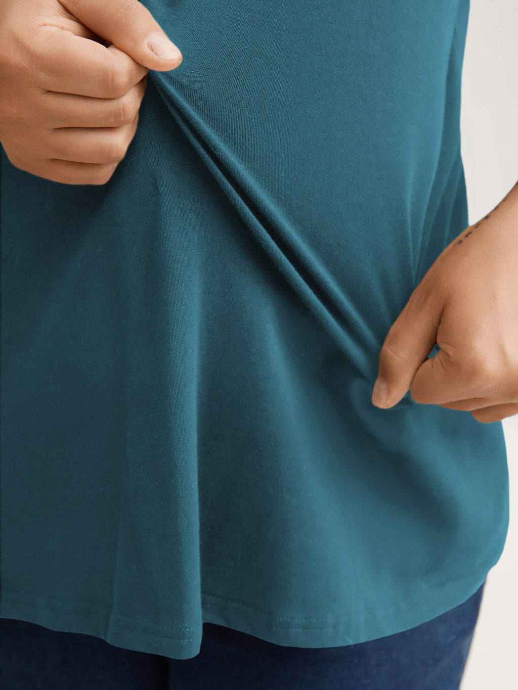 Cotton V Neck Plain Basic T-shirt