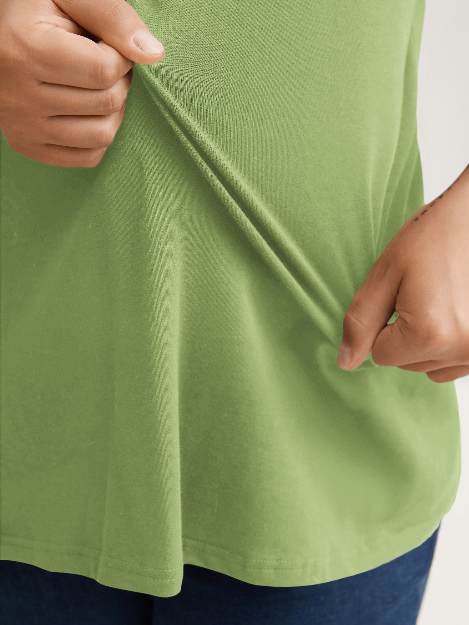 Cotton V Neck Plain Basic T-shirt