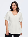 Cotton V Neck Plain Basic T-shirt