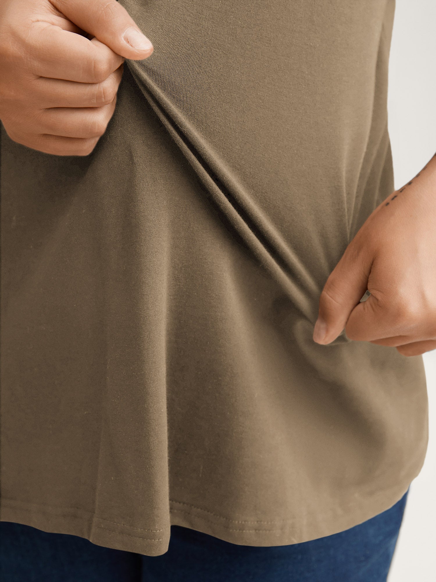 Cotton V Neck Plain Basic T-shirt