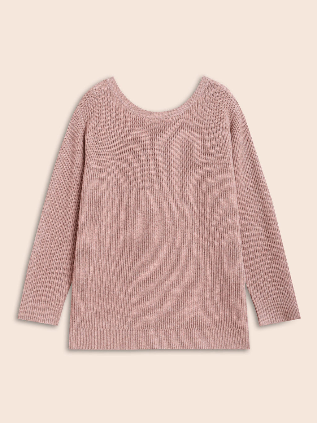 Round Neck Texture Back Bowknot Pullover